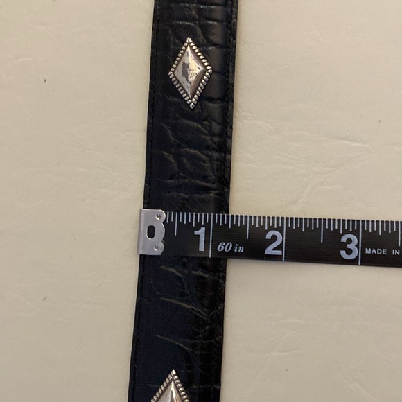 NADIN USA vintage leather belt, Circ. 1990’s genuine leather. Silver tone buckle - Picture 8 of 12